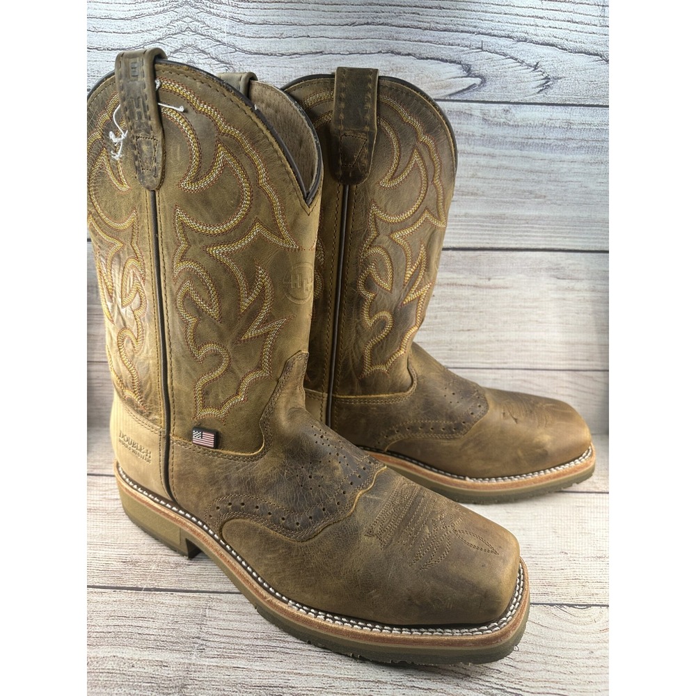 Double H Dwight Men's Brown Steel Toe Western Work Boots DH3567 Size US 11D